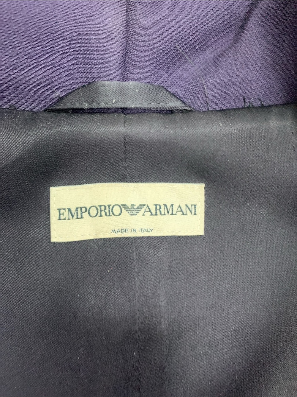 Emporio Armani Deep Purple Draped Cowl Neck Jacket Size 44 - Picture 2 of 7